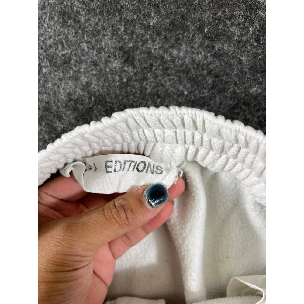 KASSL Editions x Zara Mens Off White Wide Leg Fleece Sweatpants Size Small